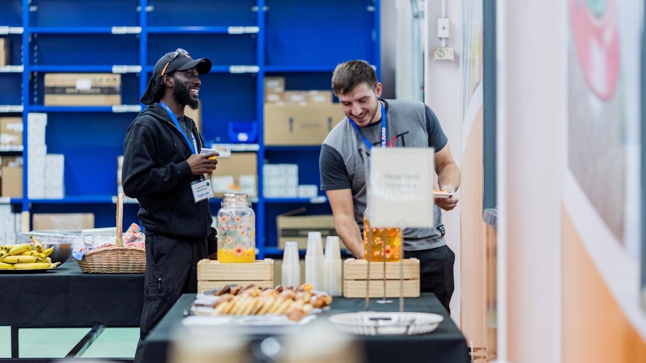 HVAC/R Apprentices enjoying refreshments and networking during a training break