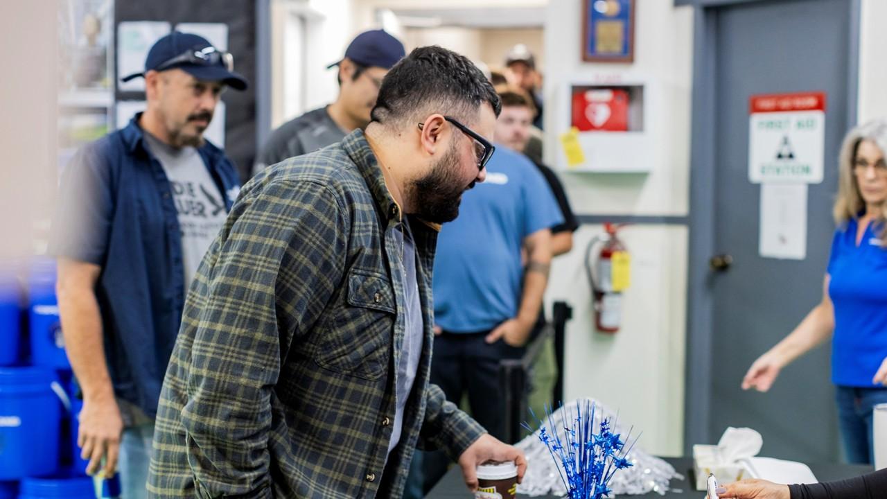 7. Contractor participating in a hands-on technical training activity